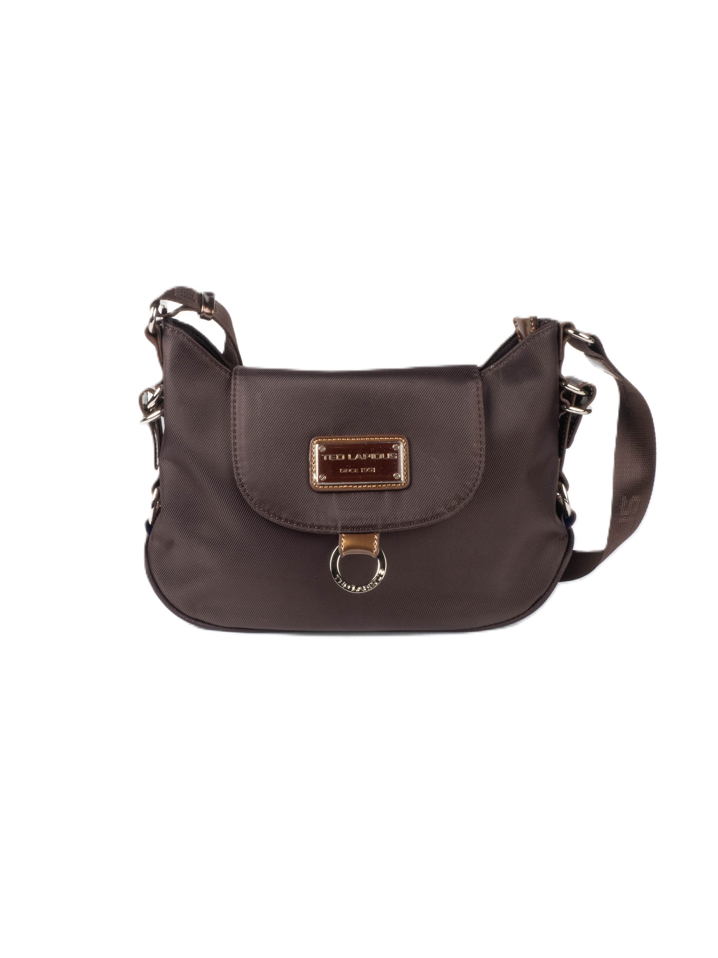 Sac porté épaule marron Ted lapidus tonic avec rabat