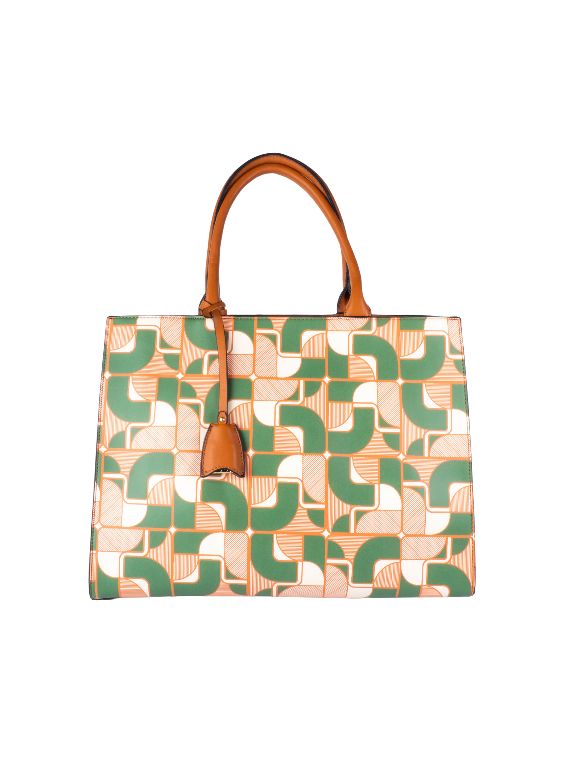 Sac à main ted lapidus à motif multicolores marron et vert