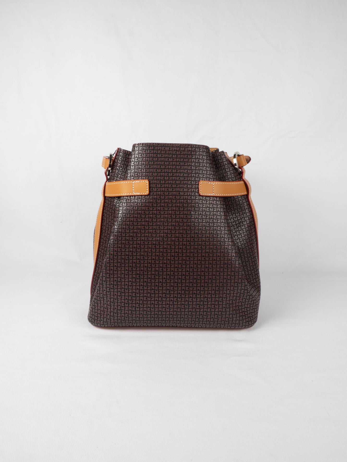 Sac à main porté épaule Ted Lapidus Fidelio en cuir marron de dos