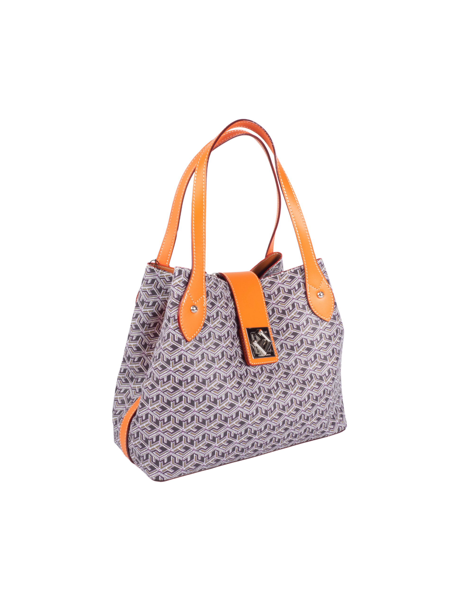 Sac à main porté épaule mathys Ted lapidus motif orange