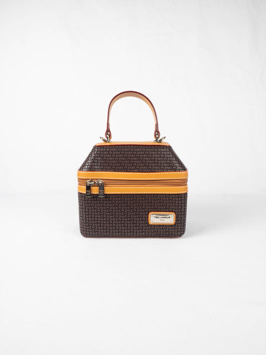 Sac à main Ted Lapidus Fidelio en cuir marron