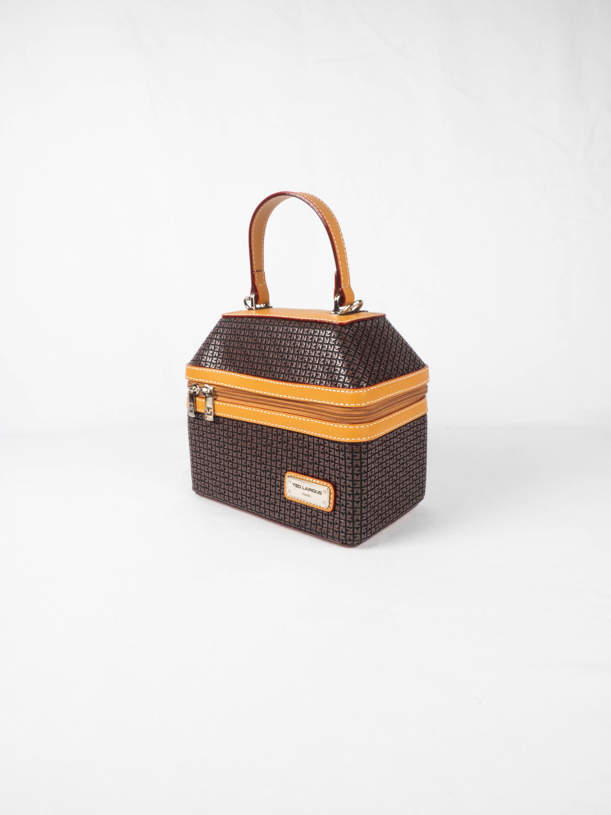 Sac à main Ted Lapidus Fidelio en cuir marron