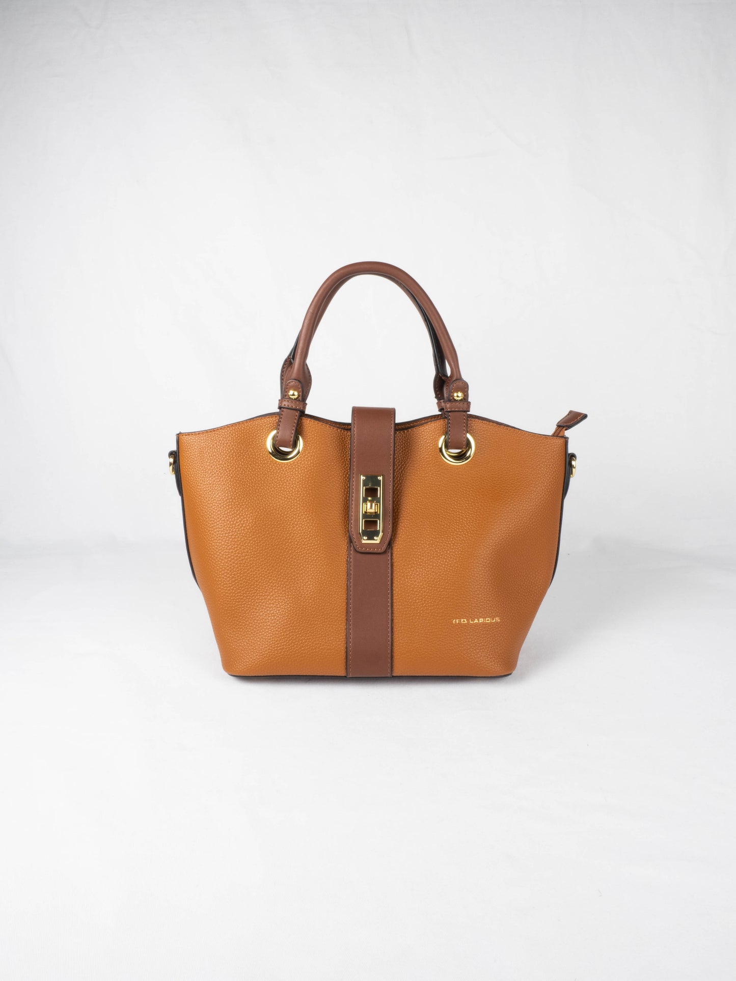 sac à main clothilde marron camel avec une bande marron foncé ted lapidus