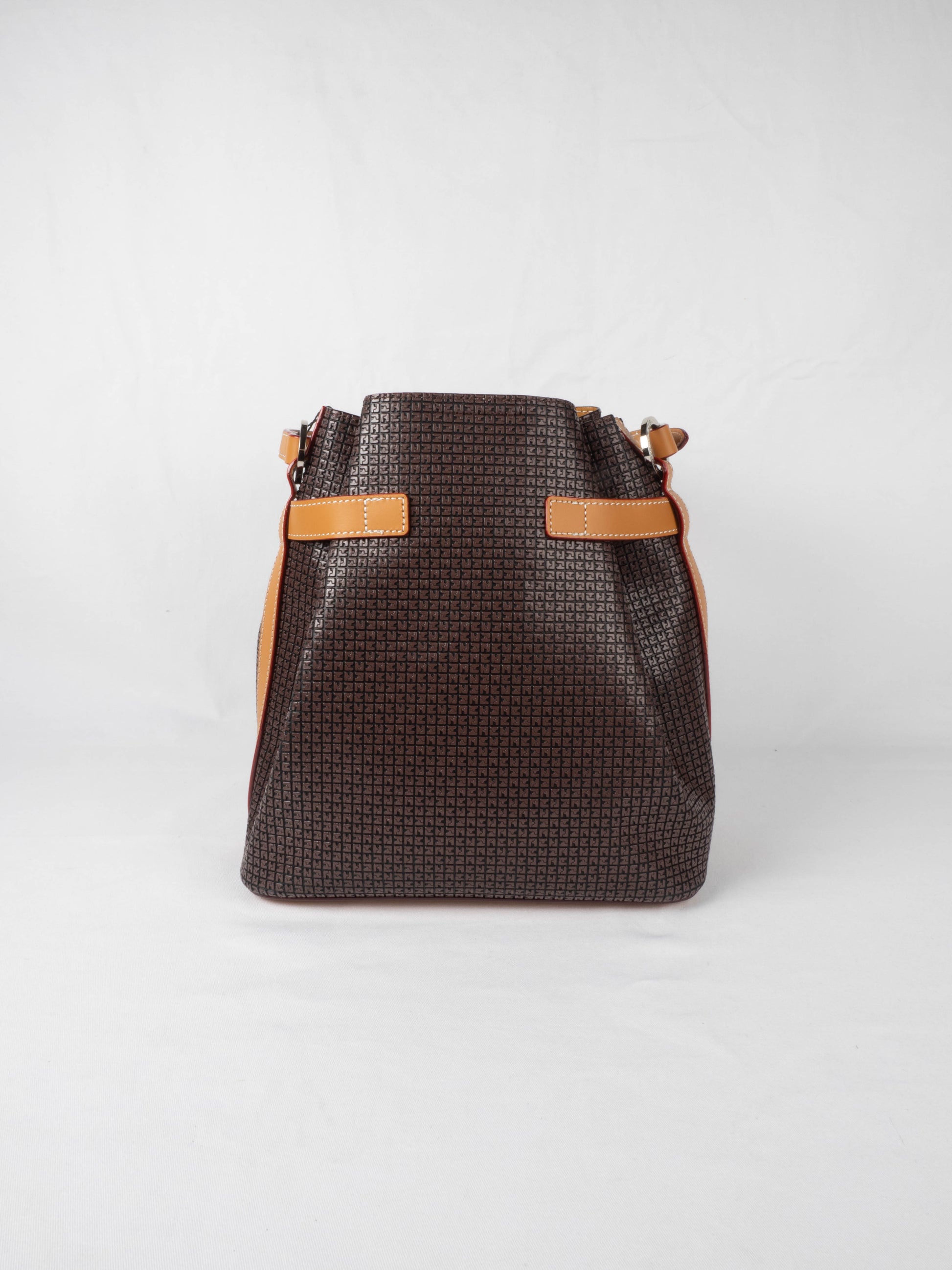 Sac à main porté épaule Ted Lapidus Fidelio en cuir marron de dos