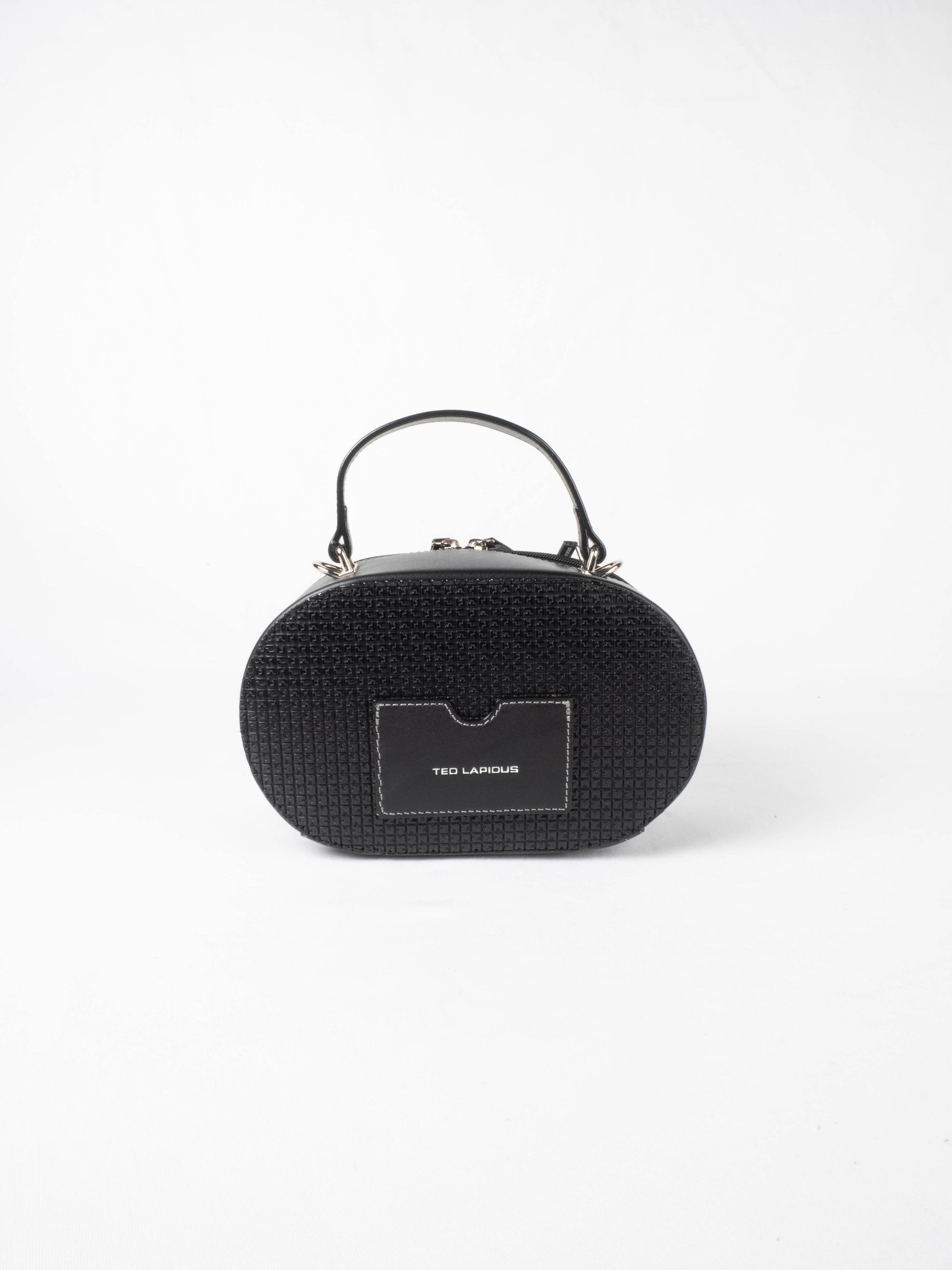 Sac à main Ted Lapidus Fidelio en cuir noir de dos avec rangement carte