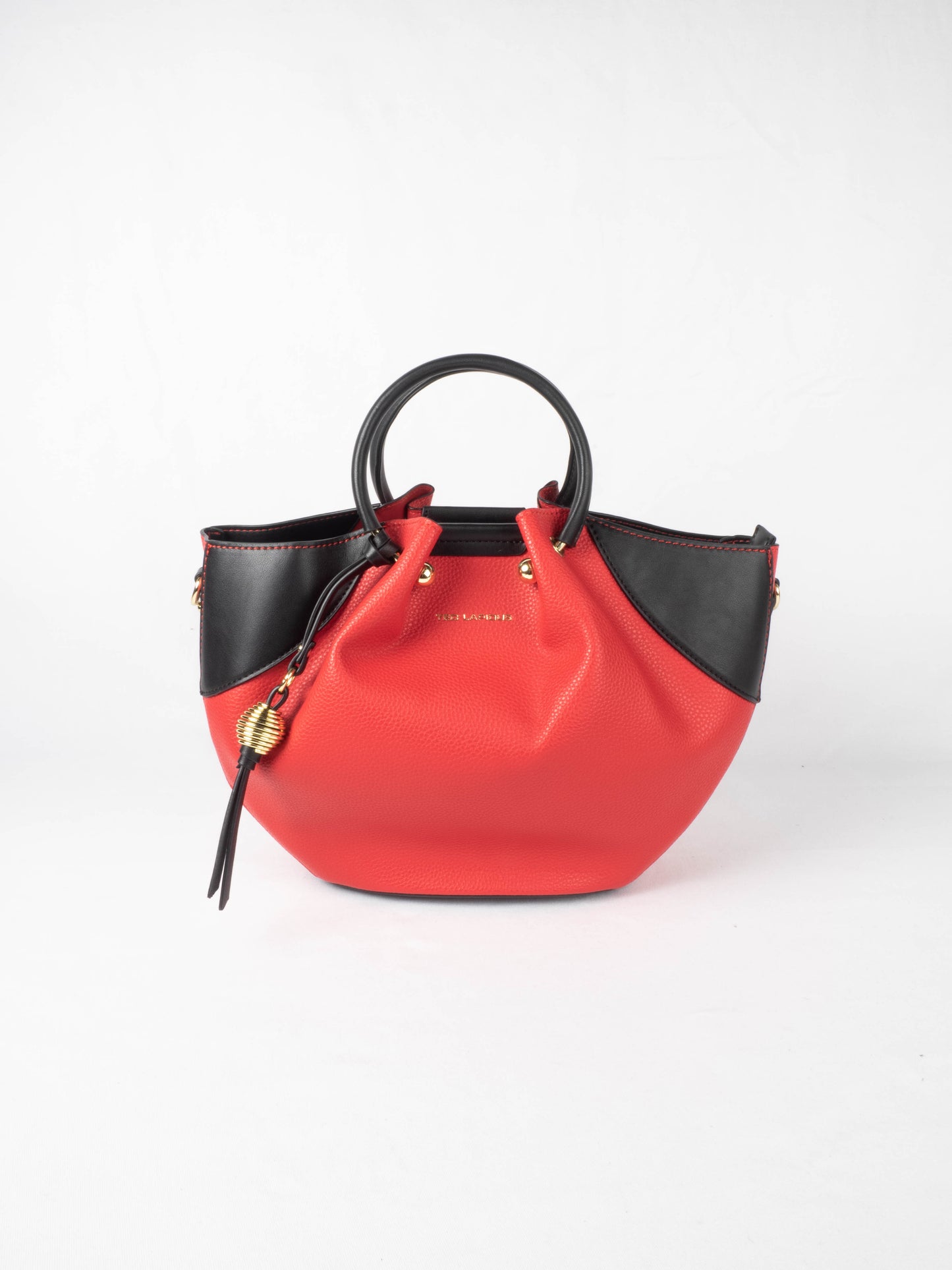 sac à main gretel rouge et noir en vinyl ted lapidus