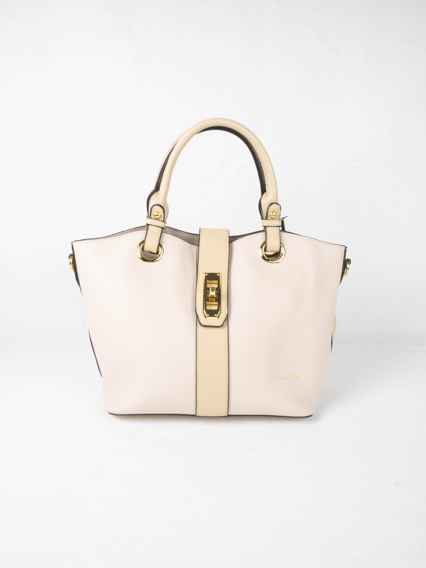 sac à main clothilde blanc cassé avec une bande beige ted lapidus
