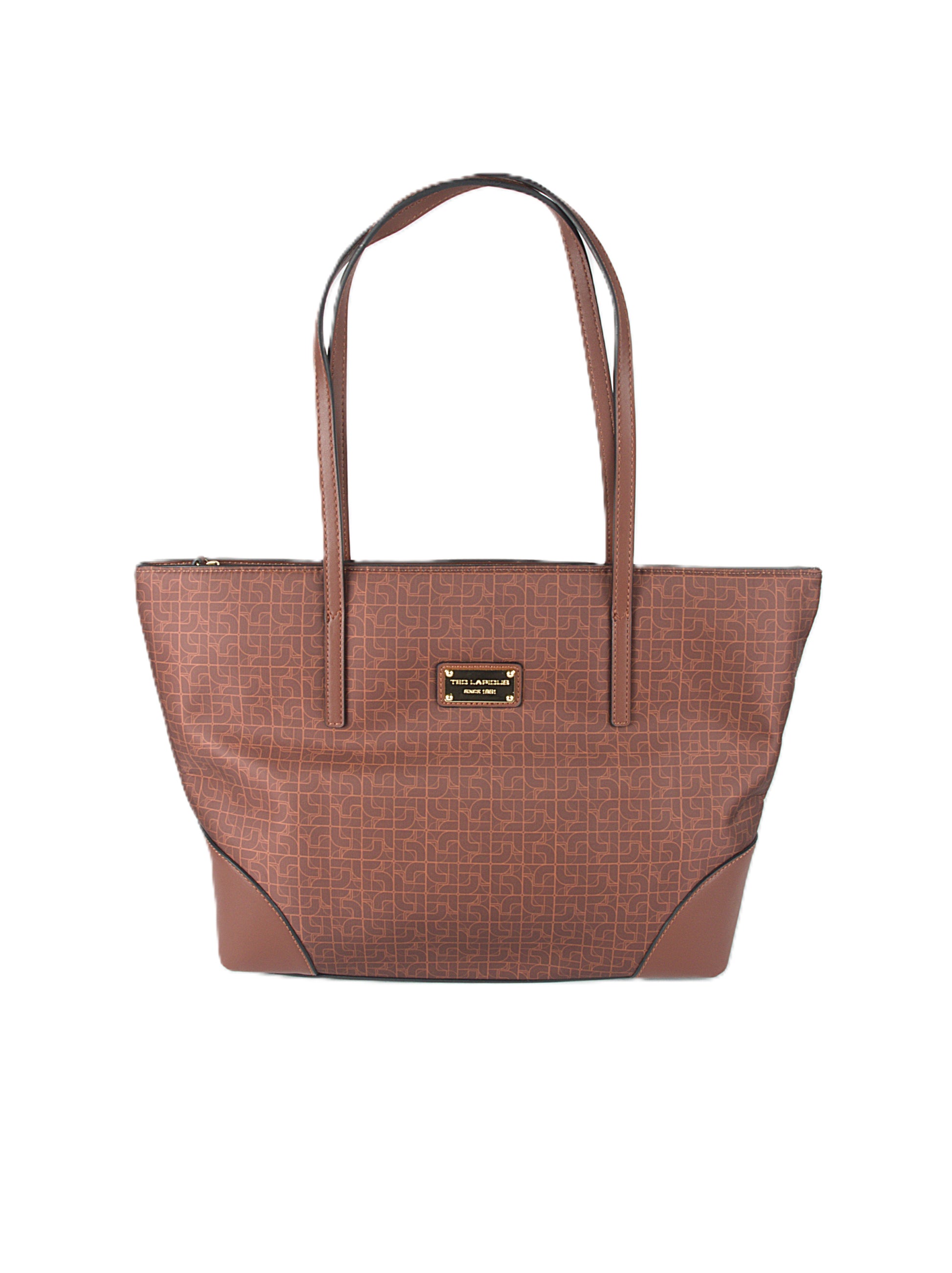 Sac à main Ted Lapidus Leeloo marron grand cabas vue de face