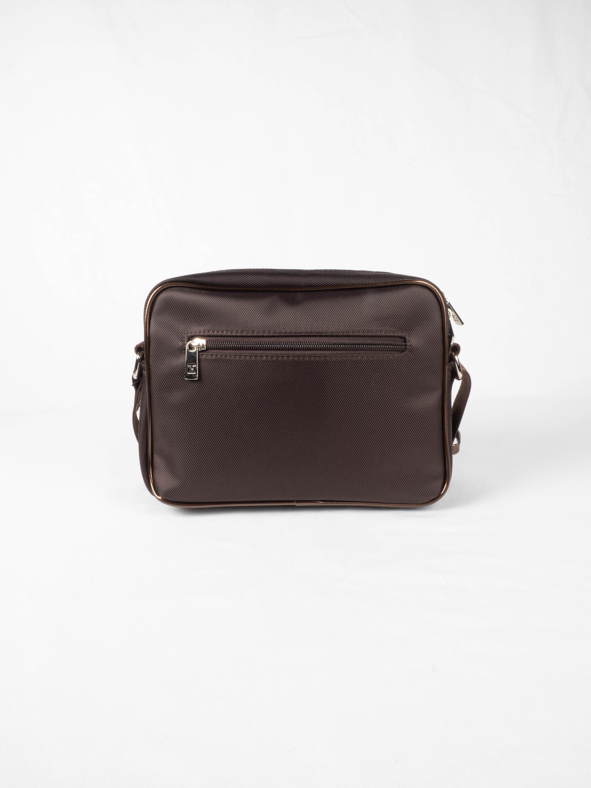 sacoche marron ted lapidus poche arrière et fermeture éclair