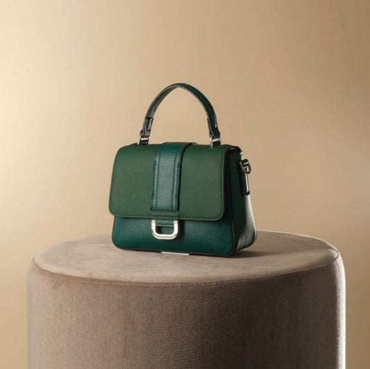 Petit sac à main vert Danica ted lapidus avec une boucle en argent pour femme