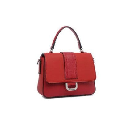 Petit sac à main rouge Danica ted lapidus avec une boucle en argent pour femme