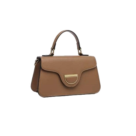 Sac porté main angelina en cuir marron noisette Ted Lapidus pour femme