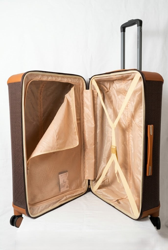 intérieur Valise moyenne 4 roues marron ted lapidus fidelio 23 25 kg